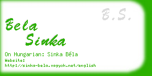 bela sinka business card