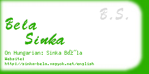 bela sinka business card